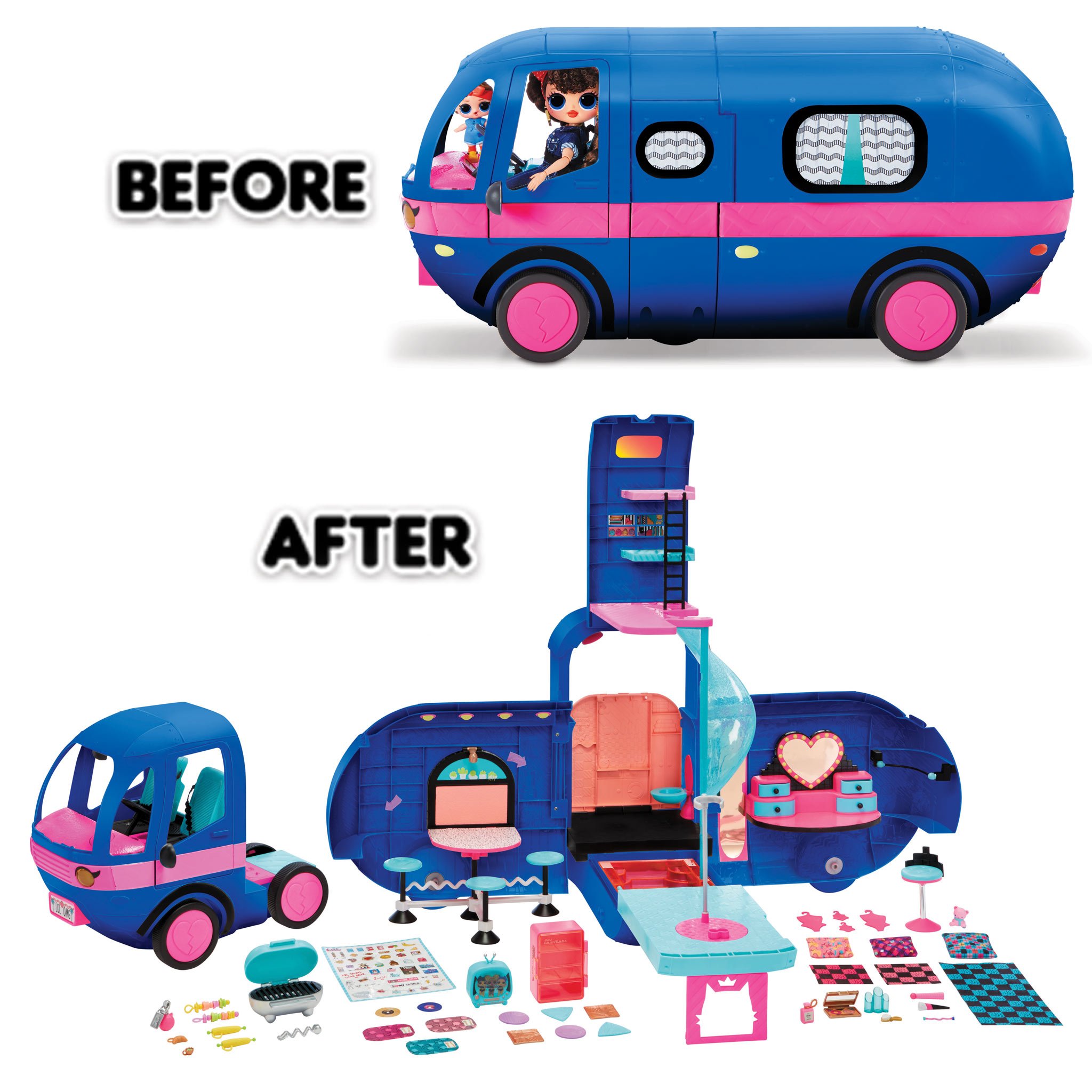 L.O.L VEHICULO GLAMPER 4 EN 1