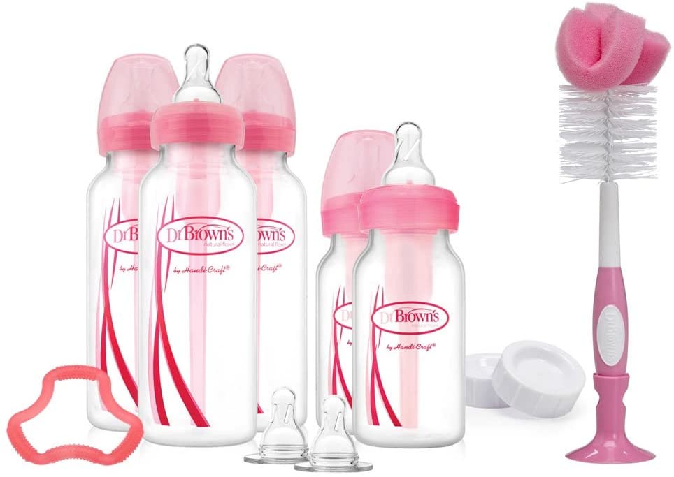 BIBERON B-ESTRECHA OPTIONS+ SET ROSADO 5PZ