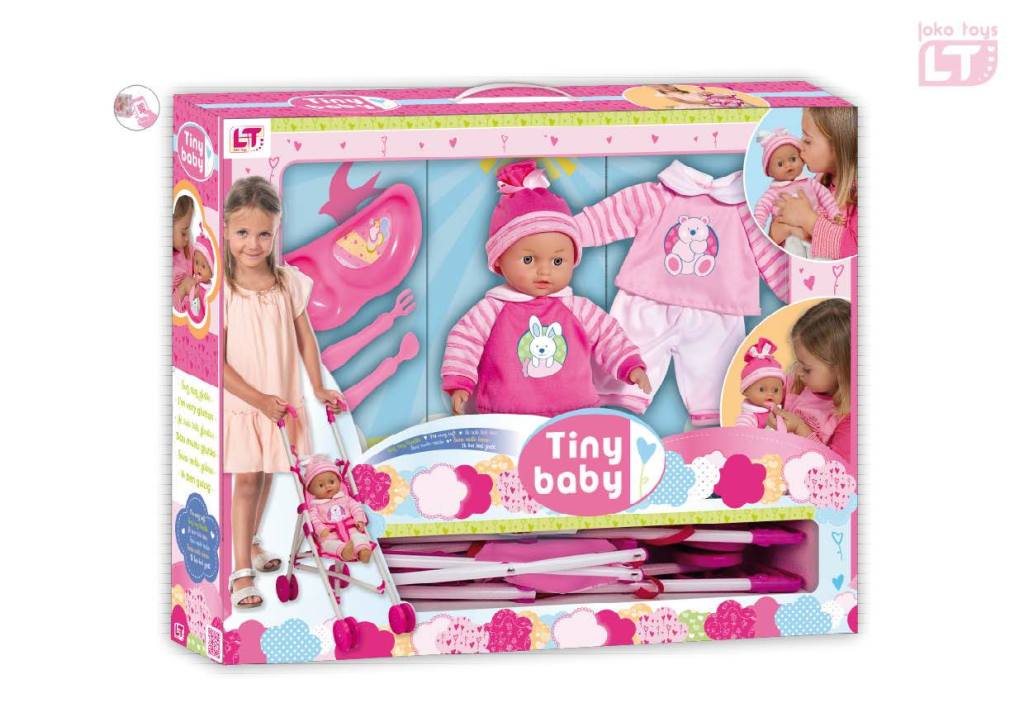 MUÑECA BEBE TINY BABY C/COCHE 30 CM